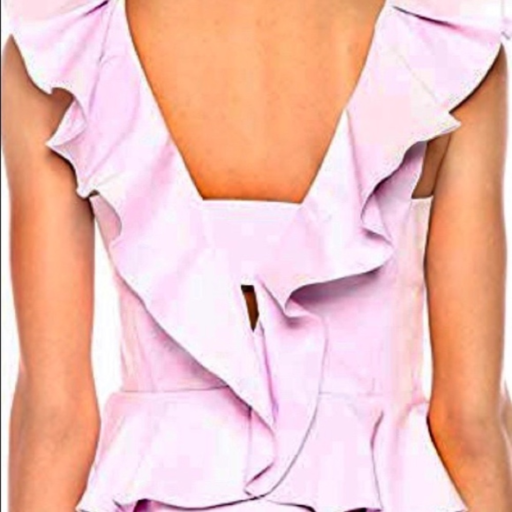 REBECCA TAYLOR COTTON RUFFLE DRESS  Sz 6 Iris Haze